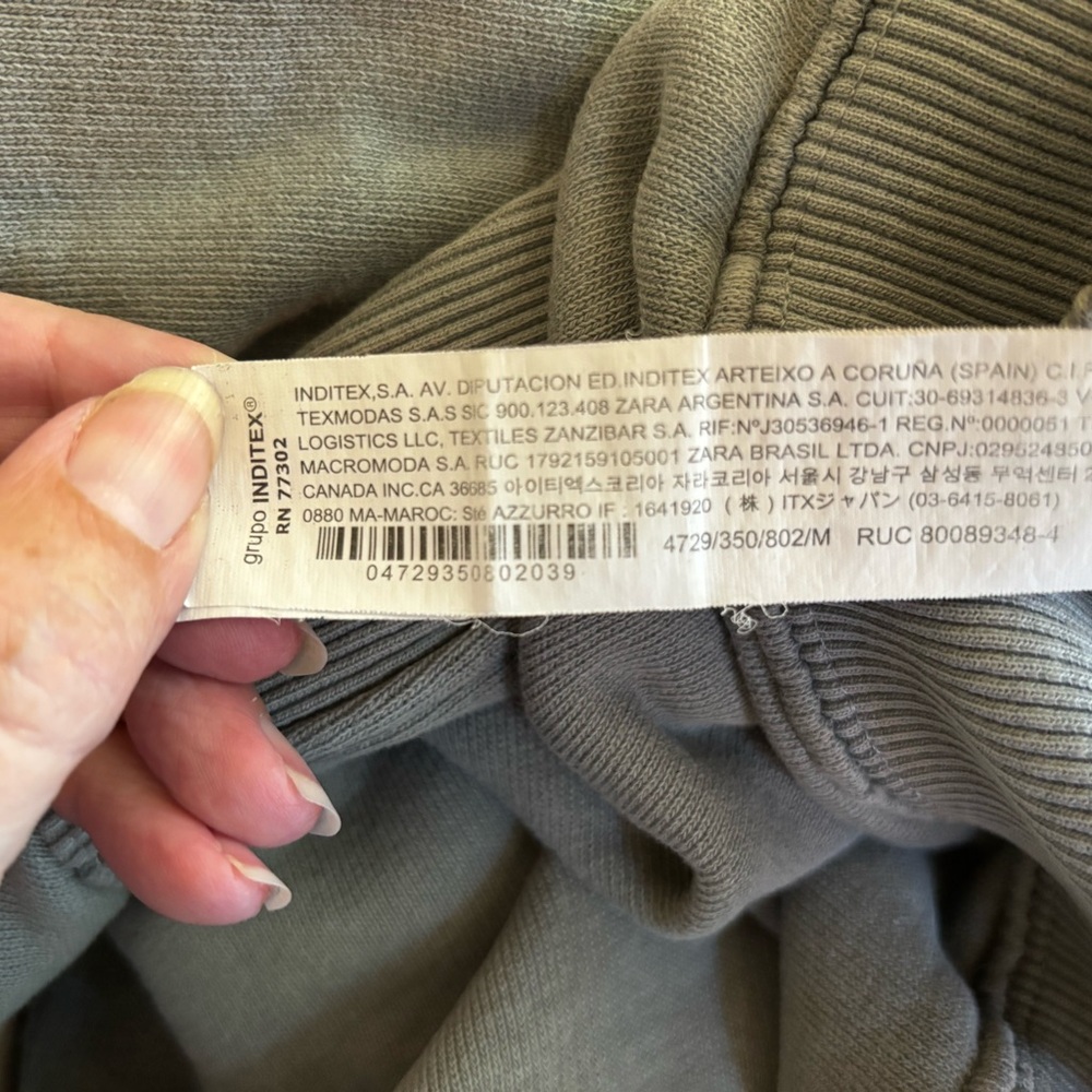 ZARA Gray Sweater Sweatshirt Crewneck MEDIUM - Picture 5 of 5